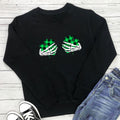 Skeleton Hand Clover Printed Hoodie