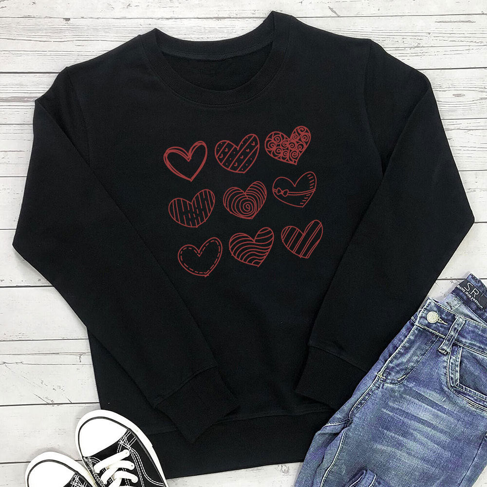 Heart printed long sleeved sweatshirt